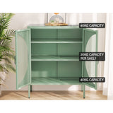 Artiss Buffet Sideboard Metal Cabinet - ELSA Green - Close-Up Angle