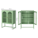 Artiss Buffet Sideboard Metal Cabinet - ELMA Green - Side View