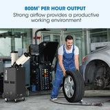 POLYCOOL 4.5kW Portable Industrial Spot Cooler, with Twin Cooling Ducts, 15A Plug - Side View