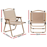Gardeon Outdoor Camping Chairs Portable Folding Beach Chair Patio Furniture - Front View