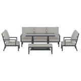 Gardeon 5-Piece Outdoor Furniture Setting Table Chair Set Aluminium Sofa 7-Seater - Top-Down View