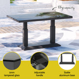 Gardeon 5-Piece Outdoor Furniture Setting Table Chair Set Aluminium Sofa 7-Seater - Rear View