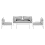 Gardeon 4 Seater Outdoor Sofa Set Aluminium Lounge Setting - Side View