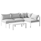 Gardeon 4 Seater Outdoor Sofa Set Aluminium Lounge Setting - Close-Up Angle