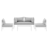 Gardeon 4 Seater Outdoor Sofa Set Aluminium Lounge Setting - Side View