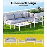 Gardeon 4 Seater Outdoor Sofa Set Aluminium Lounge Setting - Top-Down View