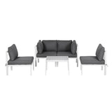 Gardeon 6PCS Outdoor Sofa Set Aluminium Table and Chairs Lounge Patio Furniture - Side View