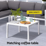 Gardeon 6PCS Outdoor Sofa Set Aluminium Table and Chairs Lounge Patio Furniture - Rear View