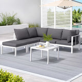 Gardeon 6PCS Outdoor Sofa Set Aluminium Table and Chairs Lounge Patio Furniture - Close-Up Angle