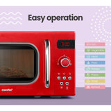 Comfee 20L Microwave Oven 800W Red - Top-Down View