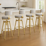 Levede 4x Swivel Bar Stools Kitchen Bar Chair Grey-2018816897059000327