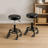 Levede 2x Salon Stool Swivel Bar Stools - Close-Up Angle