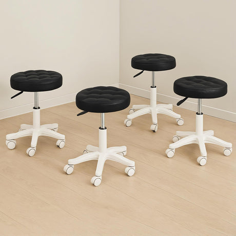 Levede 4x Rolling Bar Stool Swivel Salon SPA Chair Black-2018816867141029895