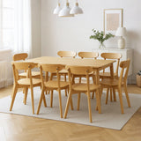 Levede 8x Dining Chairs Wooden Kitchen Chair - Close-Up Angle