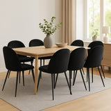 Levede 8x Dining Chairs Kitchen Cafe Black - Close-Up Angle