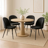 Levede 4x Dining Chairs Kitchen Cafe Black - Close-Up Angle