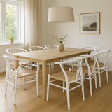 Levede 8x Dining Chairs Wooden Hans White - Close-Up Angle