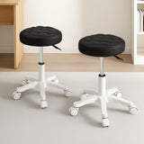 Levede 2x Rolling Bar Stool Swivel Salon SPA Chair Black - Close-Up Angle