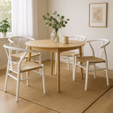 Levede 4x Dining Chairs Wooden Hans White-2006732723045142535