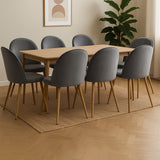 Levede 8x Dining Chairs Seat French Grey - Close-Up Angle
