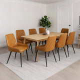 Dining Chairs x 8 Padded Seat PU Faux Leather-2018816926830170119