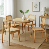 Levede 4x Rattan Dining Chair Wooden Kitchen Chair - Close-Up Angle