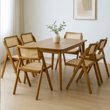 Levede 6X Foldable Rattan Dining Chairs - Close-Up Angle