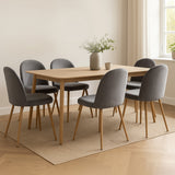Levede 6x Dining Chairs Seat French Grey - Close-Up Angle