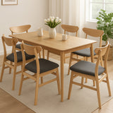 Levede 6xDining Chairs Kitchen Chair Nature - Close-Up Angle
