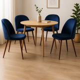 Levede 4x Dining Chairs Seat French Navy - Close-Up Angle