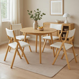 Levede 4x Dining Chairs Foldable PU Beige-2006732727788900359