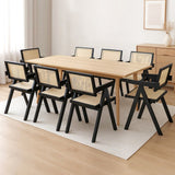 Levede 8x Black Wicker Armchair Dining Chair-2018816935046811655