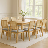 Levede 8XCane Dining Chair Rattan Armless Seat - Close-Up Angle