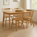 Levede 4x Dining Chairs Kitchen Windor Oak - Close-Up Angle