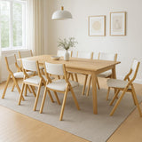 Levede 8x Dining Chairs Foldable PU Beige - Close-Up Angle