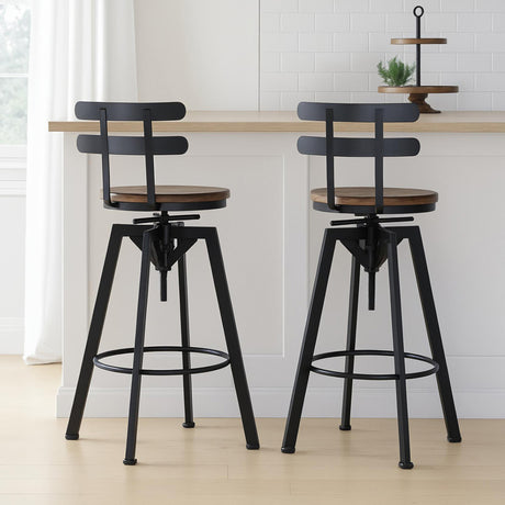 Levede 2x Bar Stool Industrial Adjustable-2006732717995200519