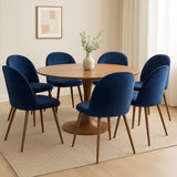 Levede 6x Dining Chairs Seat French Navy - Close-Up Angle