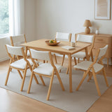 Levede 6x Dining Chairs Foldable PU Beige - Close-Up Angle