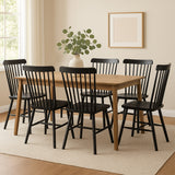 Levede 6x Dining Chairs Kitchen Winsor Black - Close-Up Angle