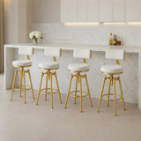 Levede 4x Bar Stools Swivel Kitchen Bar Chair White - Close-Up Angle