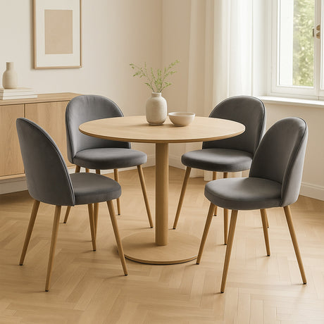 Levede 4x Dining Chairs Seat French Grey-2006732720729886727