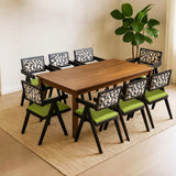 Levede Dining Chair Retro Backrest Chair x8 - Close-Up Angle