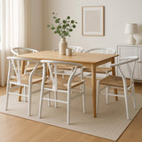 Levede 6x Dining Chairs Wooden Hans White - Close-Up Angle