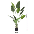 Artiss 150cm Artificial Bird of Paradise Plant Lifelike Textured Leaves Wipe-Clean Indoor Home Decor, image 2