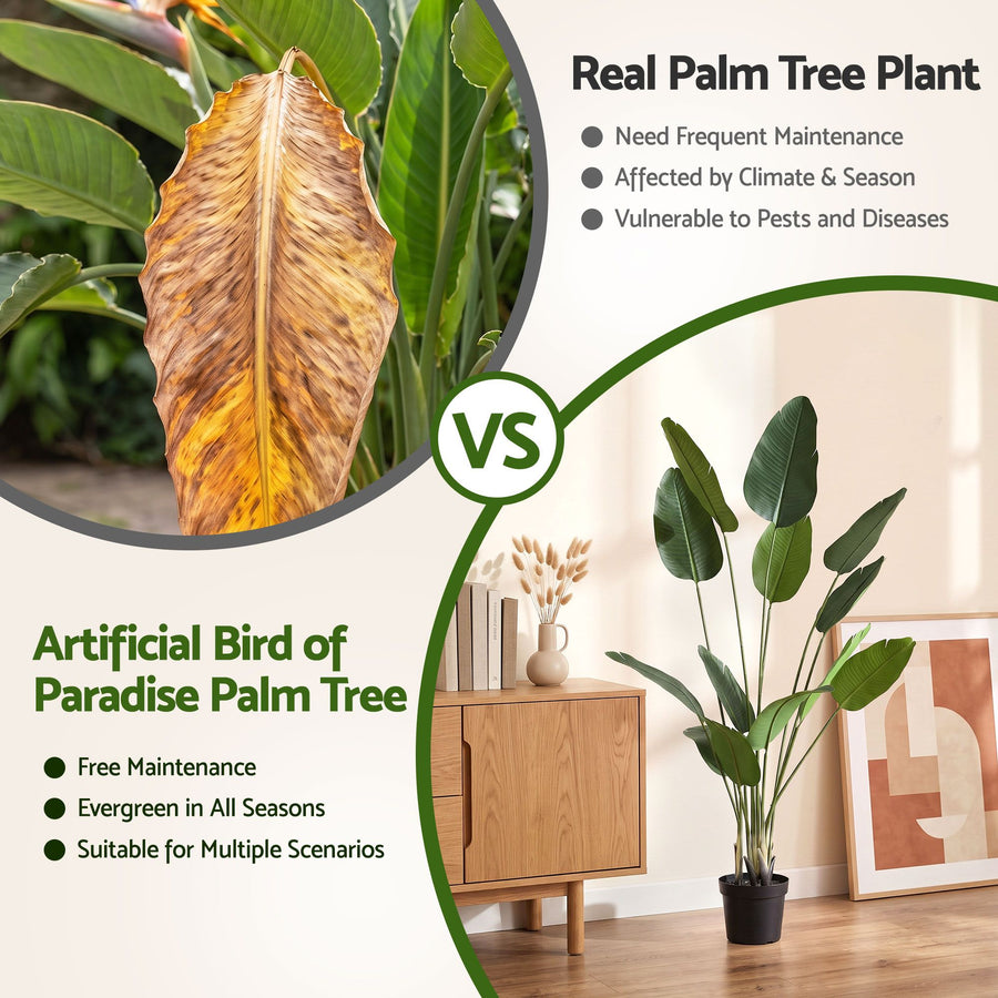 Artiss 150cm Artificial Bird of Paradise Plant Lifelike Textured Leaves Wipe-Clean Indoor Home Decor, image 6