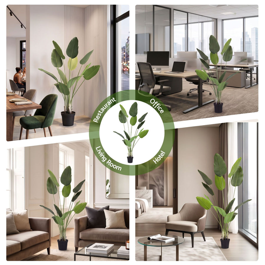Artiss 150cm Artificial Bird of Paradise Plant Lifelike Textured Leaves Wipe-Clean Indoor Home Decor, image 8