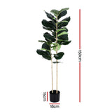 Artiss 150cm Artificial Fiddle Tree Faux Trees Indoor Decor Artificial Plants Lifelike Plant 1.5M - Side View