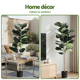 Artiss 150cm Artificial Fiddle Tree Faux Trees Indoor Decor Artificial Plants Lifelike Plant 1.5M - Low Angle