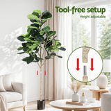Artiss 180cm Artificial Fiddle Tree Faux Trees Indoor Decor Artificial Plants Lifelike Plant 1.8M - Close-Up Angle