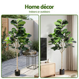 Artiss 180cm Artificial Fiddle Tree Faux Trees Indoor Decor Artificial Plants Lifelike Plant 1.8M - Extra Image